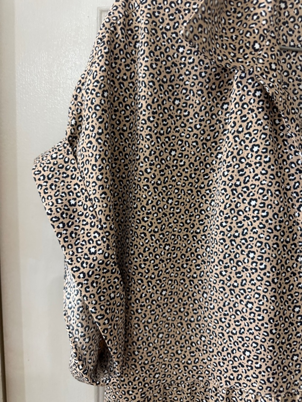 Uncle Frank Neutral Beige & Black Printed Tiered Midi Dress - Picture 2 of 5